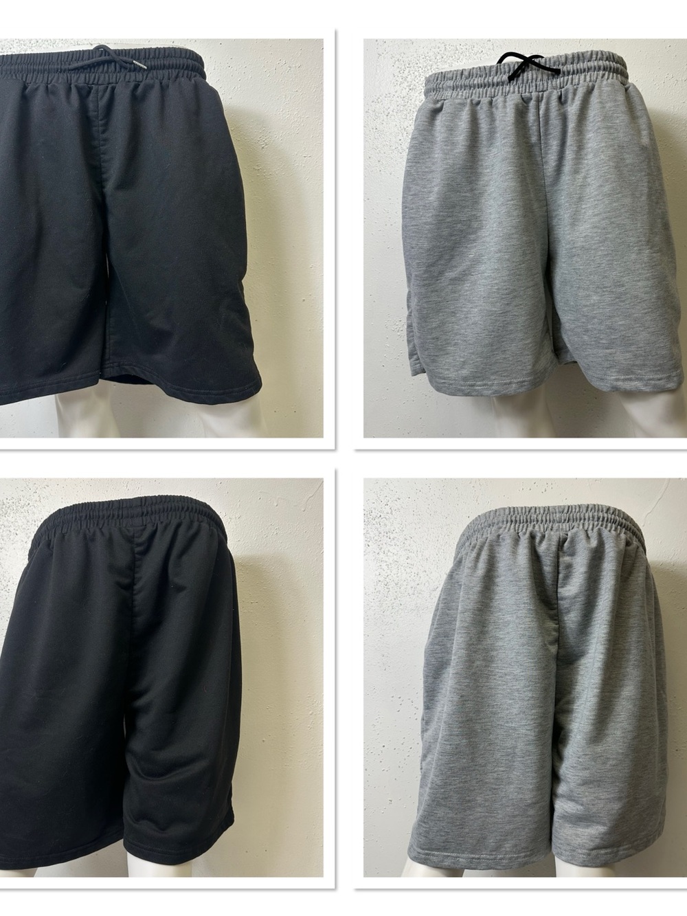 SHEIN Men's Athletic Drawstring Shorts - Black & Gray